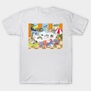 Cat 601 funny cats in bath T-Shirt